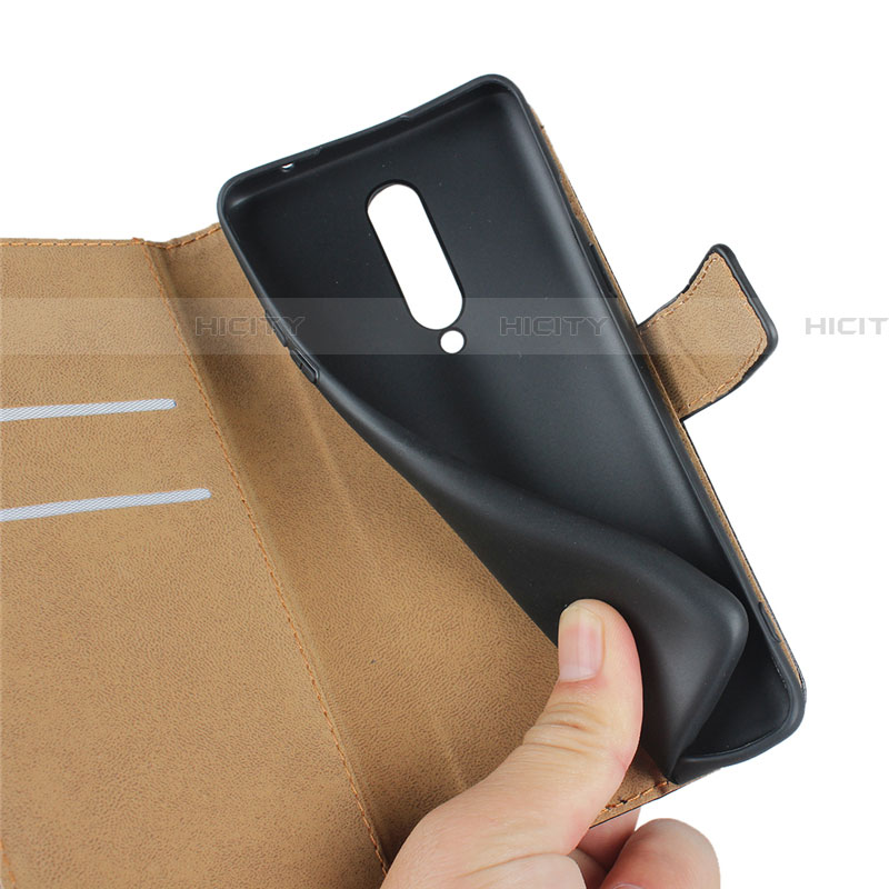 Funda de Cuero Cartera con Soporte L01 para OnePlus 8 Negro