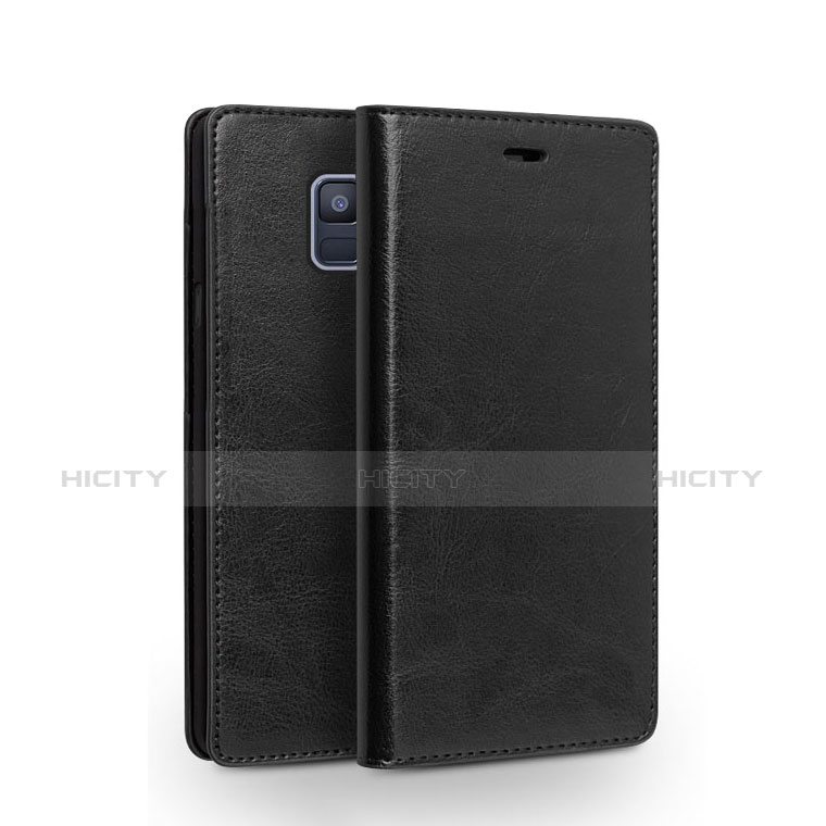 Funda de Cuero Cartera con Soporte L01 para Samsung Galaxy A6 (2018) Dual SIM Negro