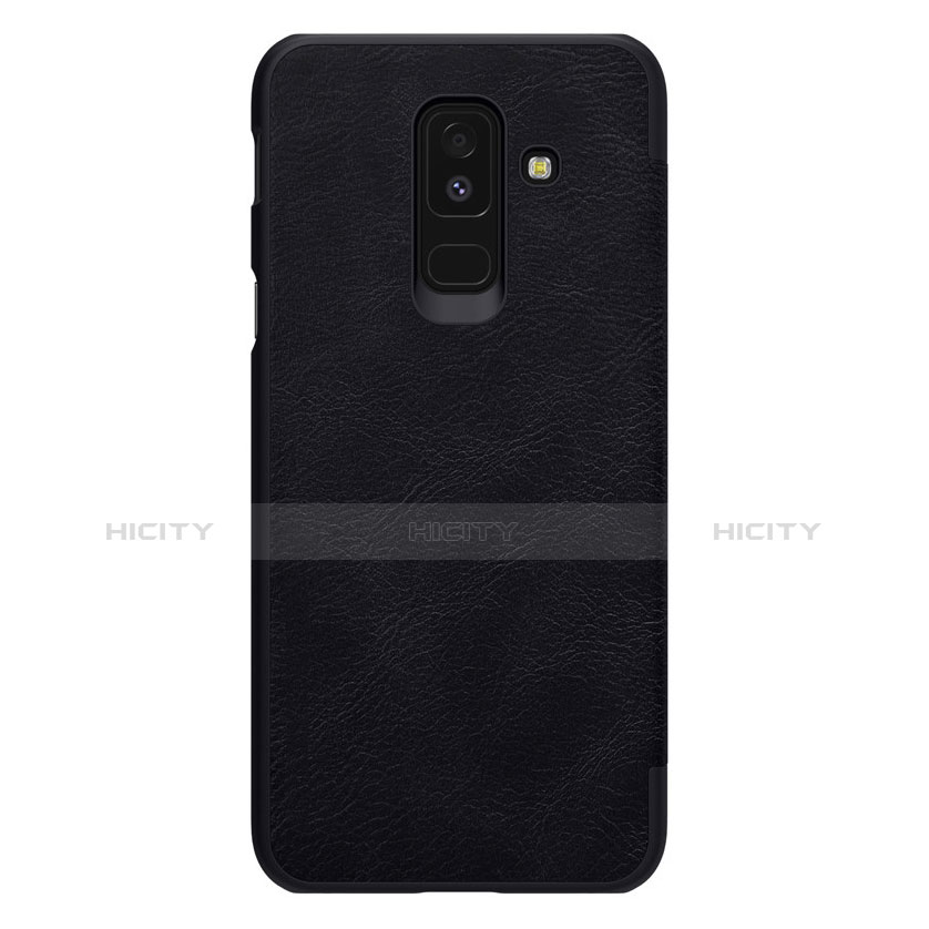 Funda de Cuero Cartera con Soporte L01 para Samsung Galaxy A6 Plus (2018) Negro