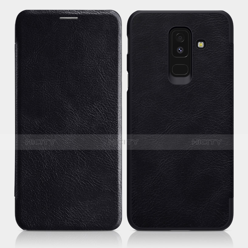 Funda de Cuero Cartera con Soporte L01 para Samsung Galaxy A9 Star Lite Negro