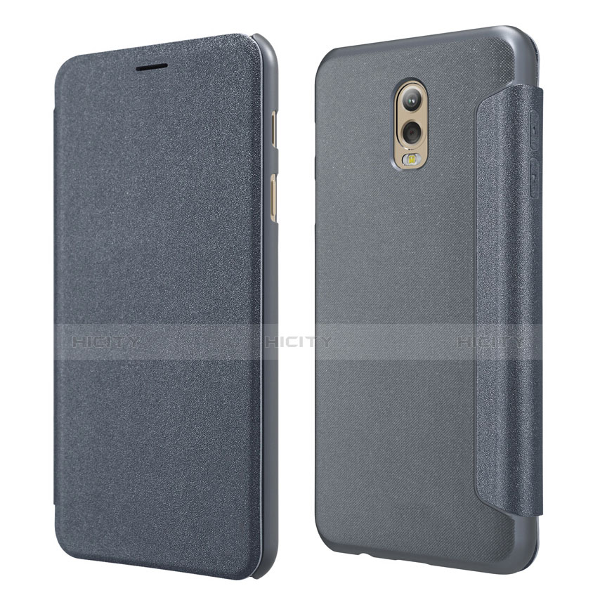 Funda de Cuero Cartera con Soporte L01 para Samsung Galaxy C8 C710F Negro