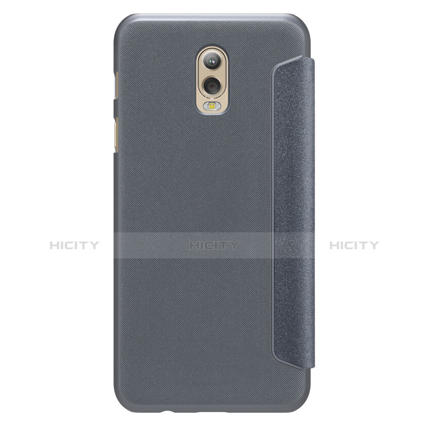 Funda de Cuero Cartera con Soporte L01 para Samsung Galaxy J7 Plus Negro