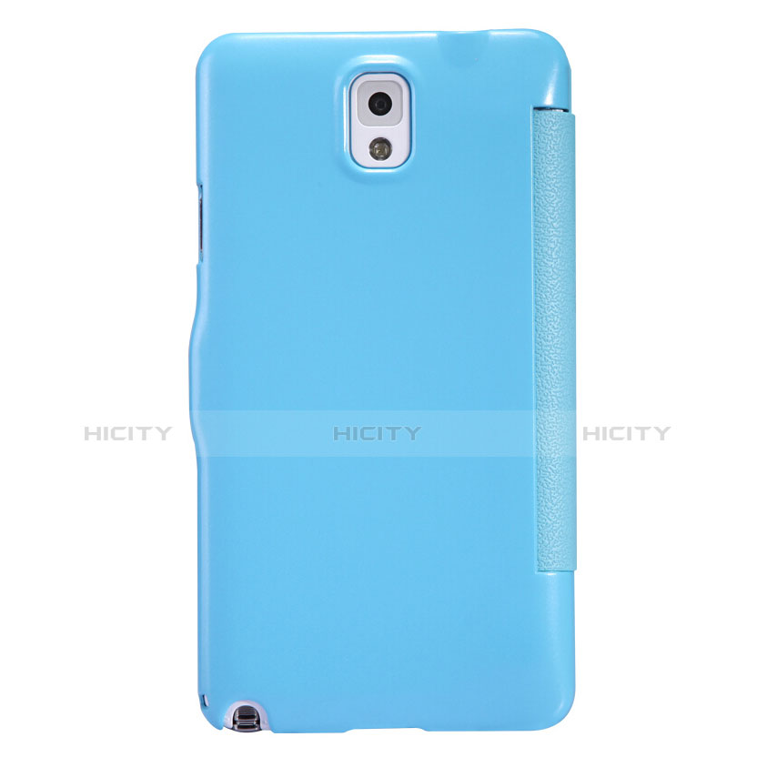 Funda de Cuero Cartera con Soporte L01 para Samsung Galaxy Note 3 N9000 Azul