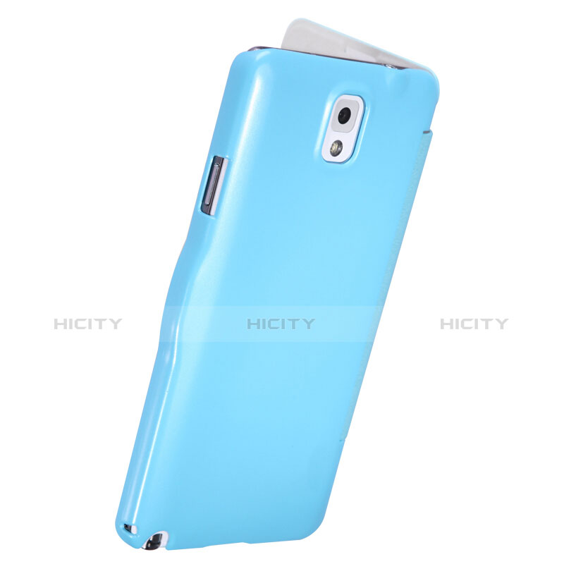 Funda de Cuero Cartera con Soporte L01 para Samsung Galaxy Note 3 N9000 Azul