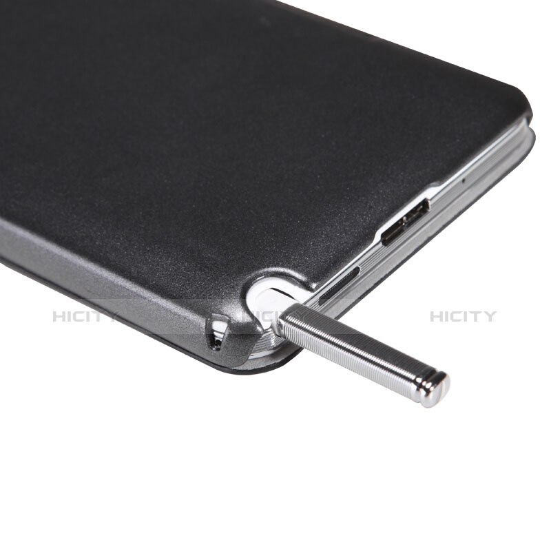 Funda de Cuero Cartera con Soporte L01 para Samsung Galaxy Note 3 N9000 Negro