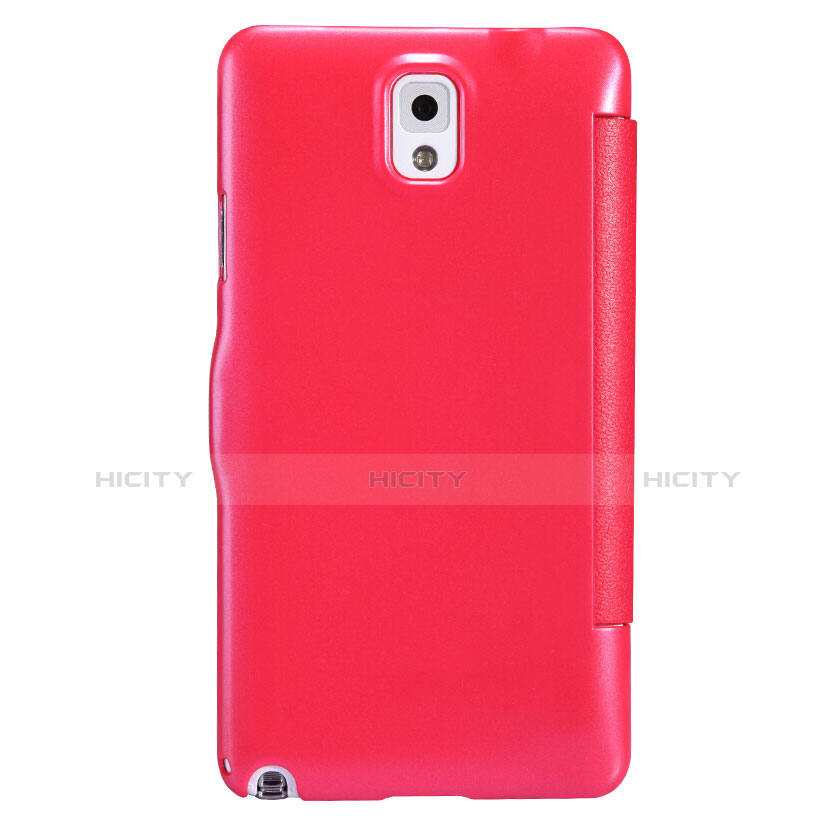 Funda de Cuero Cartera con Soporte L01 para Samsung Galaxy Note 3 N9000 Rojo