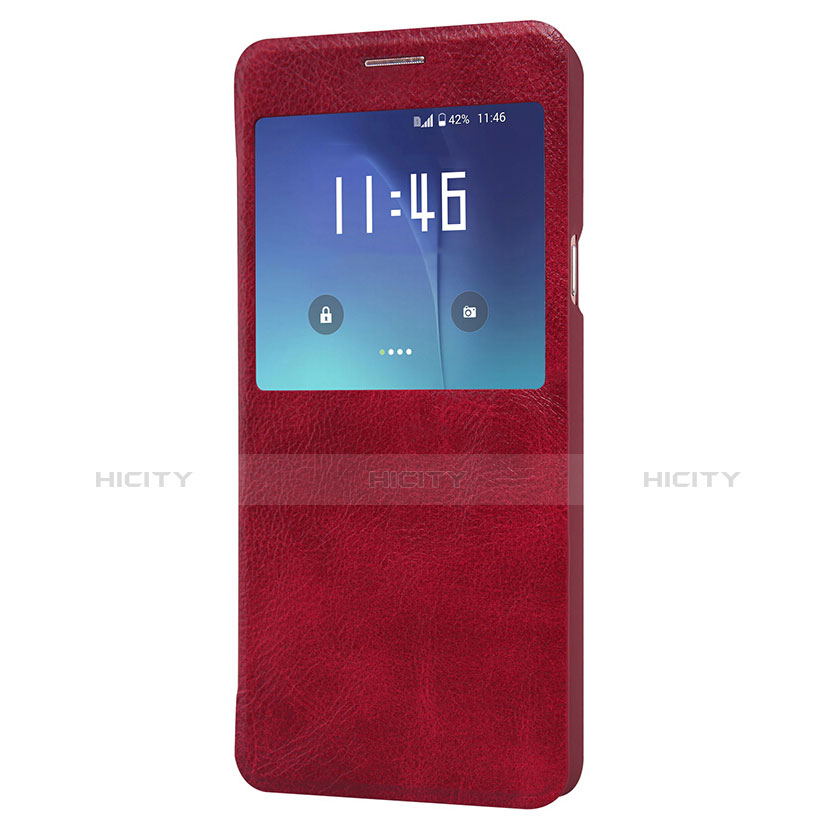 Funda de Cuero Cartera con Soporte L01 para Samsung Galaxy Note 5 N9200 N920 N920F Rojo