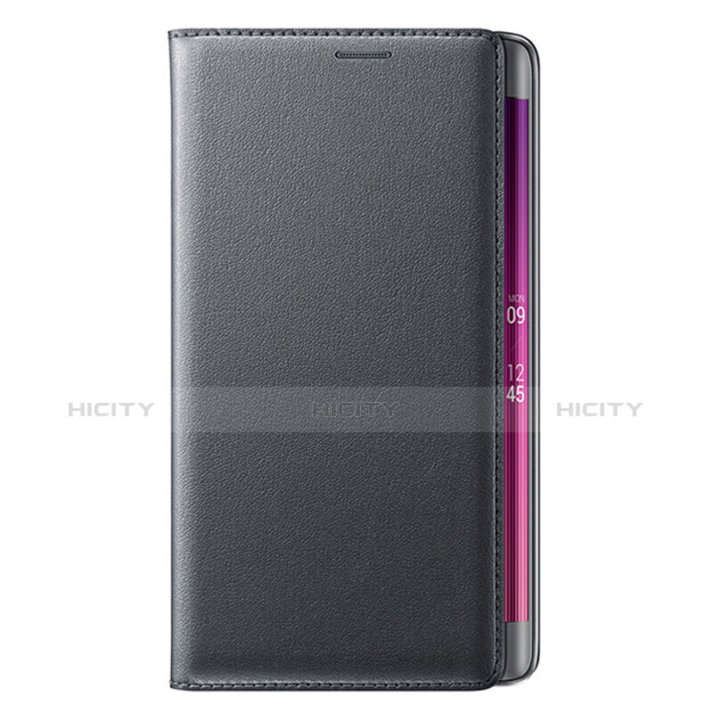 Funda de Cuero Cartera con Soporte L01 para Samsung Galaxy Note Edge SM-N915F Negro