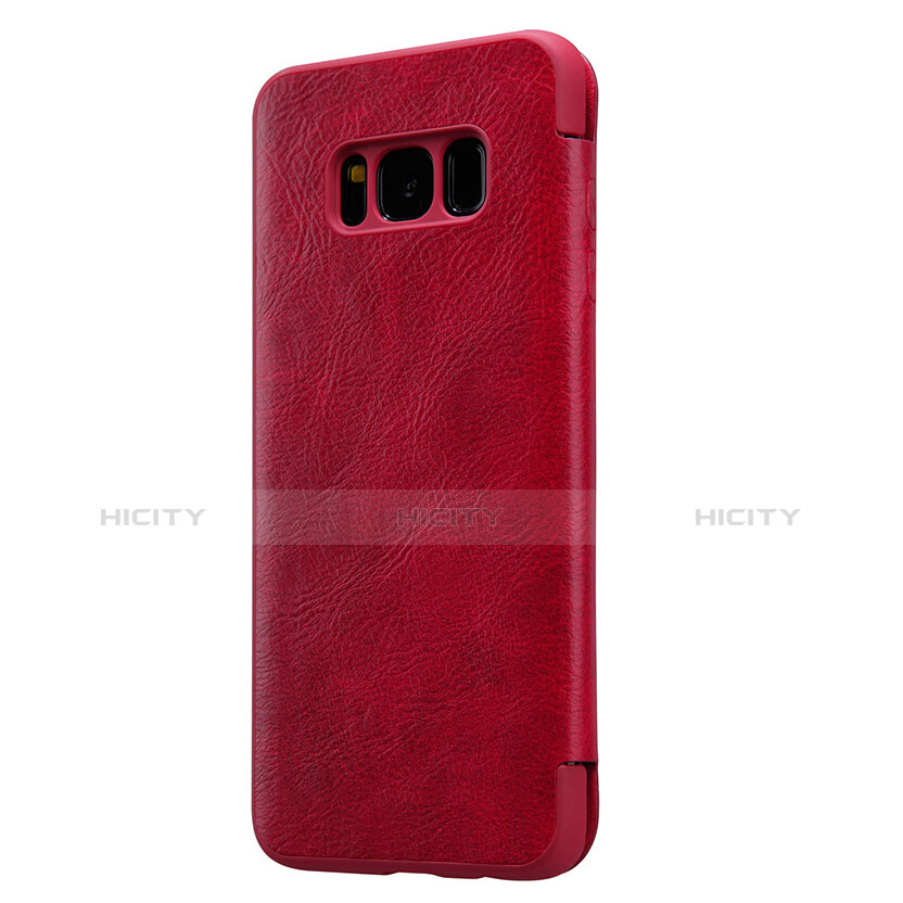 Funda de Cuero Cartera con Soporte L01 para Samsung Galaxy S8 Plus Rojo