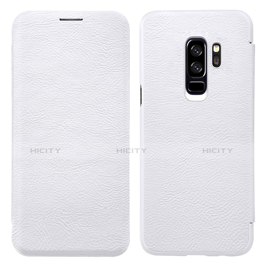 Funda de Cuero Cartera con Soporte L01 para Samsung Galaxy S9 Plus Blanco