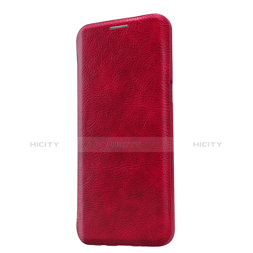 Funda de Cuero Cartera con Soporte L01 para Samsung Galaxy S9 Rojo