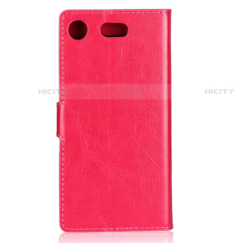 Funda de Cuero Cartera con Soporte L01 para Sony Xperia XZ1 Compact Rosa Roja