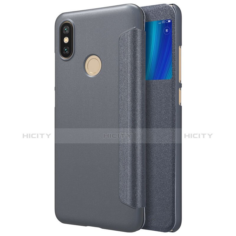 Funda de Cuero Cartera con Soporte L01 para Xiaomi Mi A2 Negro