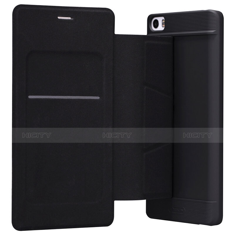 Funda de Cuero Cartera con Soporte L01 para Xiaomi Mi Note Negro