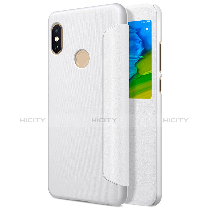 Funda de Cuero Cartera con Soporte L01 para Xiaomi Redmi Note 5 Pro Blanco