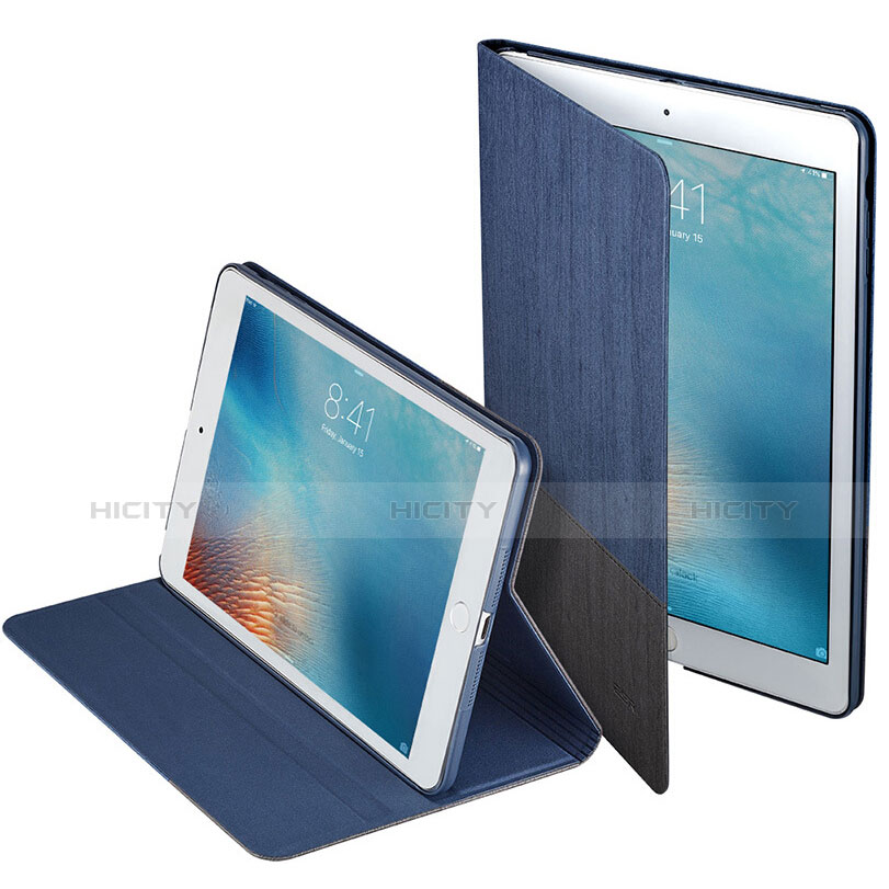 Funda de Cuero Cartera con Soporte L02 para Apple iPad Mini 2 Azul