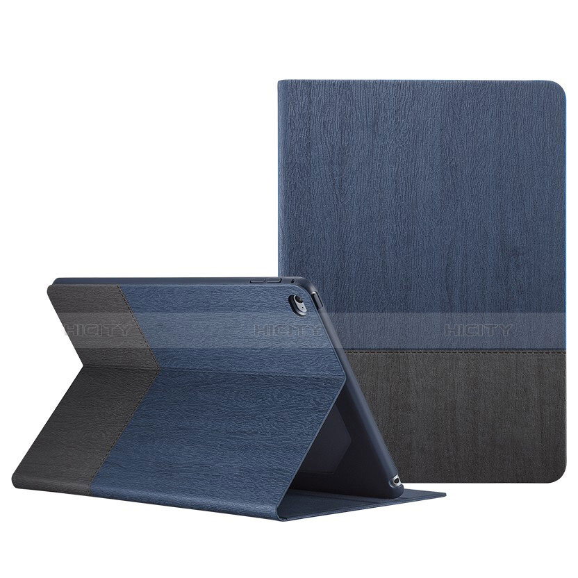 Funda de Cuero Cartera con Soporte L02 para Apple iPad Mini 4 Azul