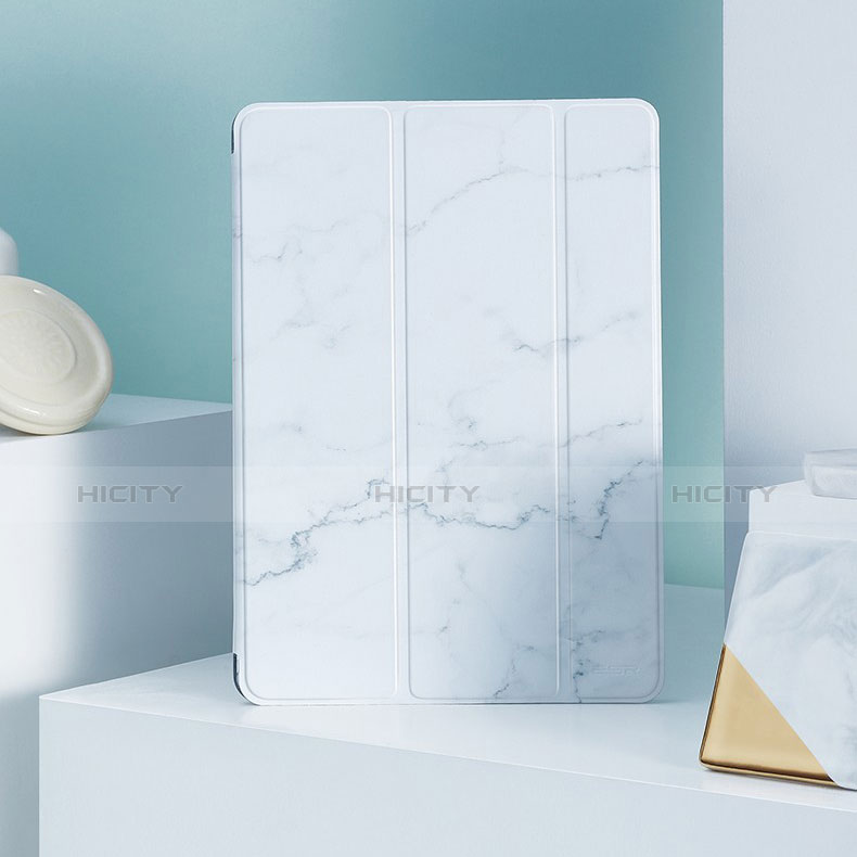 Funda de Cuero Cartera con Soporte L02 para Apple iPad New Air (2019) 10.5 Blanco