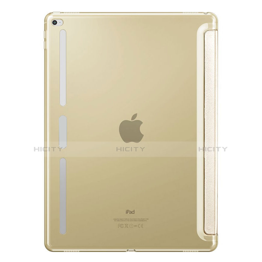 Funda de Cuero Cartera con Soporte L02 para Apple iPad Pro 12.9 Oro