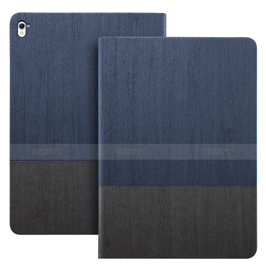 Funda de Cuero Cartera con Soporte L02 para Apple iPad Pro 9.7 Azul