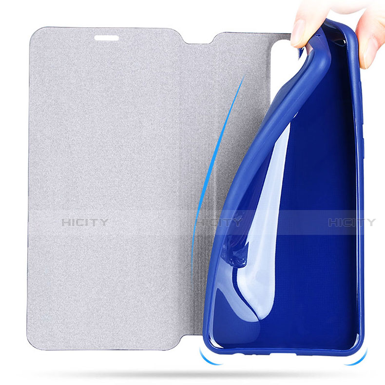 Funda de Cuero Cartera con Soporte L02 para Huawei G10 Azul