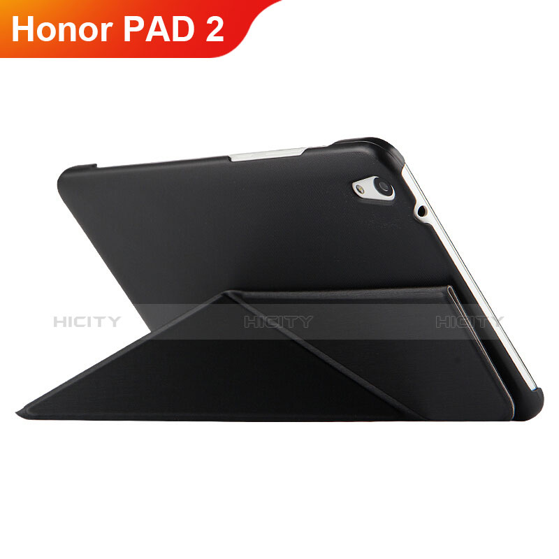 Funda de Cuero Cartera con Soporte L02 para Huawei Honor Pad 2 Negro