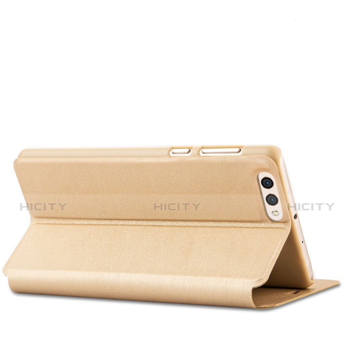 Funda de Cuero Cartera con Soporte L02 para Huawei Honor V10 Oro