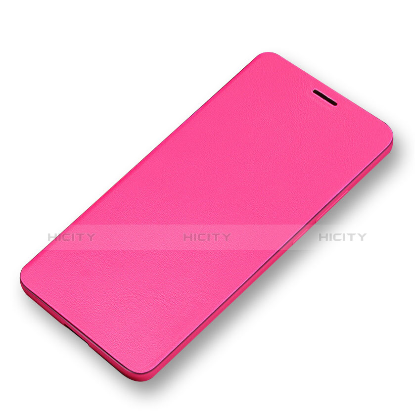 Funda de Cuero Cartera con Soporte L02 para Huawei Mate 10 Rosa Roja