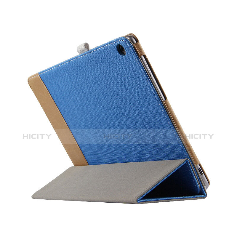 Funda de Cuero Cartera con Soporte L02 para Huawei MediaPad M3 Lite 10.1 BAH-W09 Azul