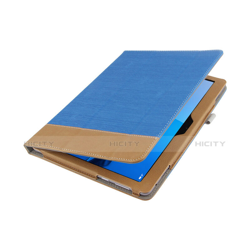 Funda de Cuero Cartera con Soporte L02 para Huawei MediaPad M3 Lite 10.1 BAH-W09 Azul