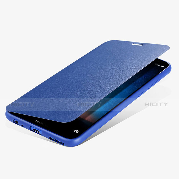 Funda de Cuero Cartera con Soporte L02 para Huawei Nova 2i Azul