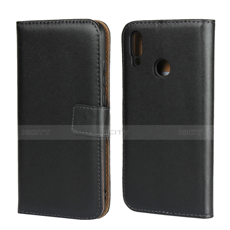 Funda de Cuero Cartera con Soporte L02 para Huawei P Smart (2019) Negro