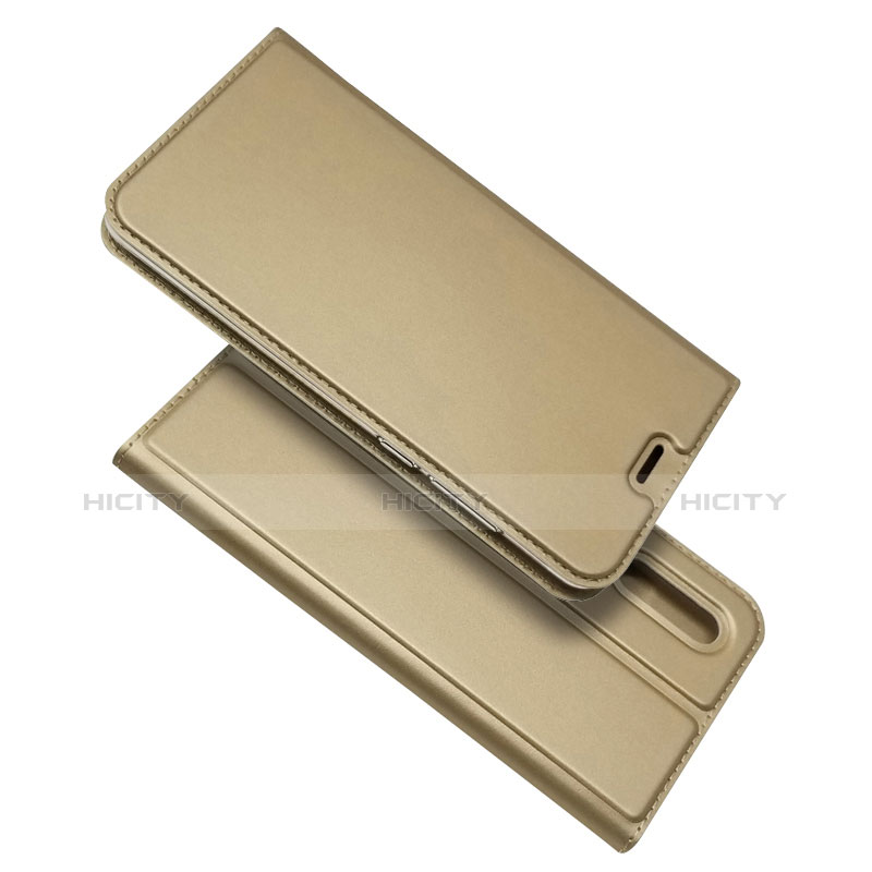 Funda de Cuero Cartera con Soporte L02 para Huawei P30 Oro