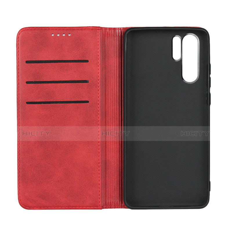 Funda de Cuero Cartera con Soporte L02 para Huawei P30 Pro Rojo Rosa