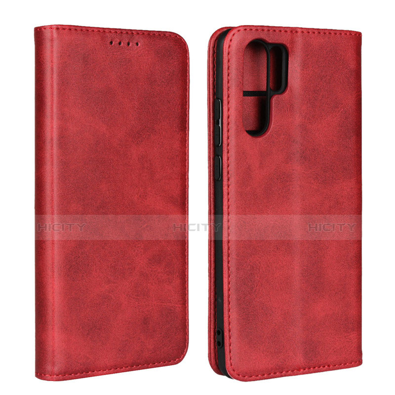 Funda de Cuero Cartera con Soporte L02 para Huawei P30 Pro Rojo Rosa