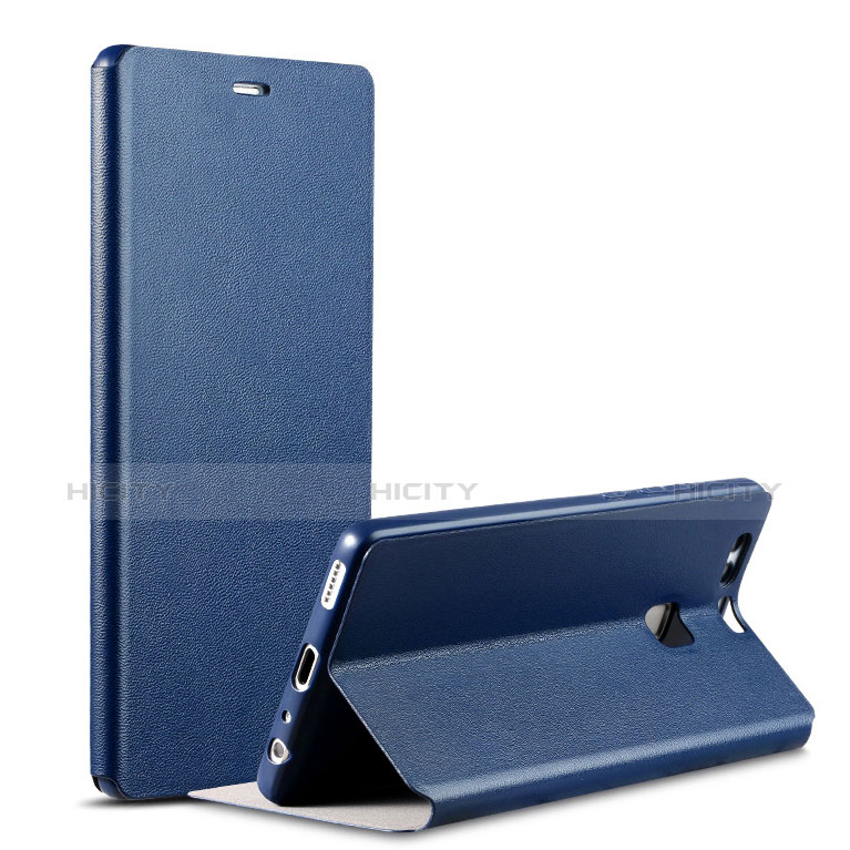 Funda de Cuero Cartera con Soporte L02 para Huawei P9 Plus Azul