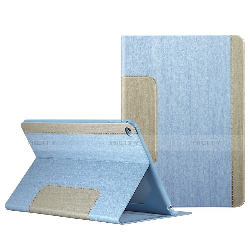 Funda de Cuero Cartera con Soporte L03 para Apple iPad Mini 4 Azul Cielo