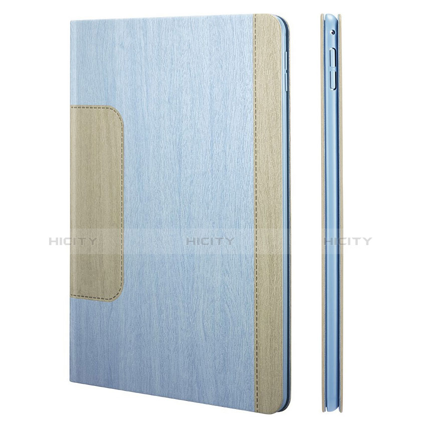 Funda de Cuero Cartera con Soporte L03 para Apple iPad Mini 4 Azul Cielo