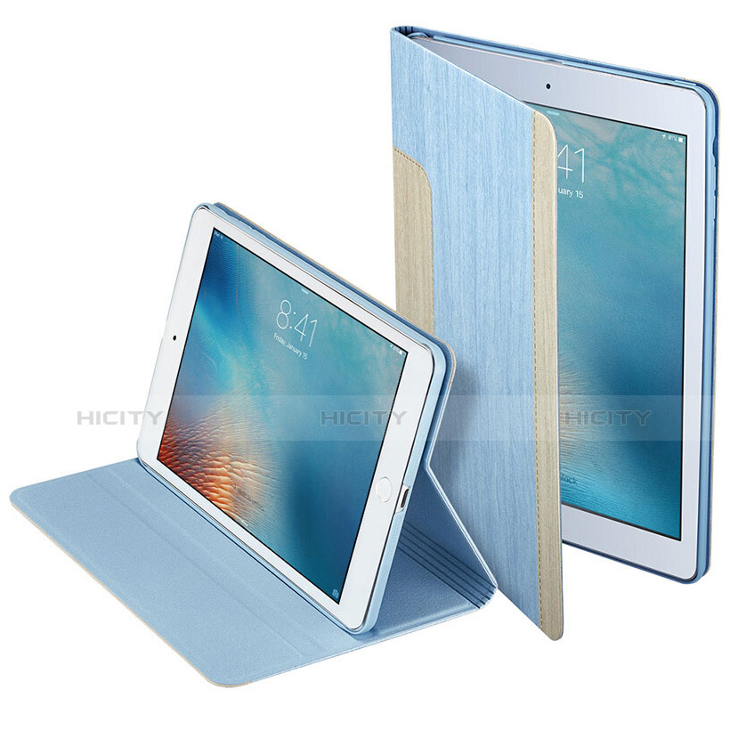 Funda de Cuero Cartera con Soporte L03 para Apple iPad Mini Azul Cielo