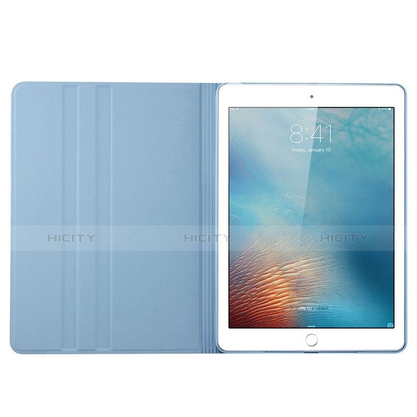 Funda de Cuero Cartera con Soporte L03 para Apple iPad Mini Azul Cielo