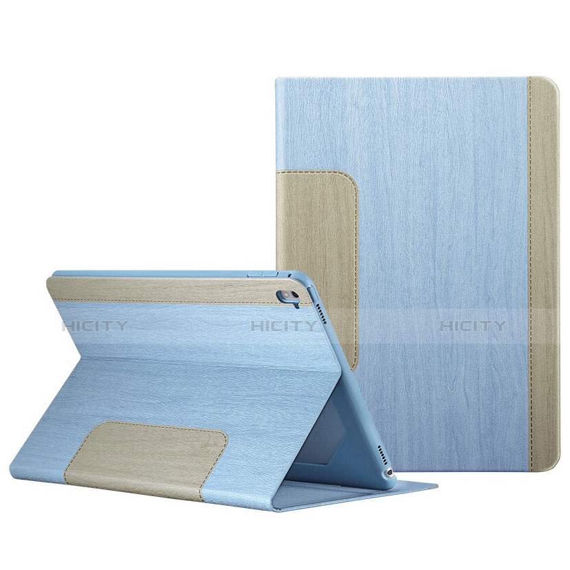 Funda de Cuero Cartera con Soporte L03 para Apple iPad Pro 9.7 Azul Cielo