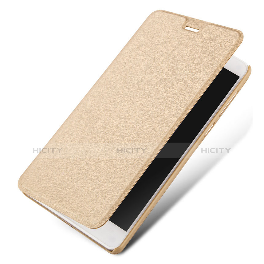 Funda de Cuero Cartera con Soporte L03 para Huawei GR5 (2017) Oro