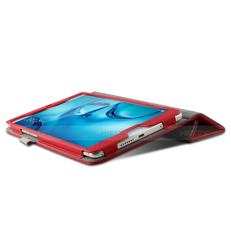 Funda de Cuero Cartera con Soporte L03 para Huawei Mediapad M3 8.4 BTV-DL09 BTV-W09 Rojo