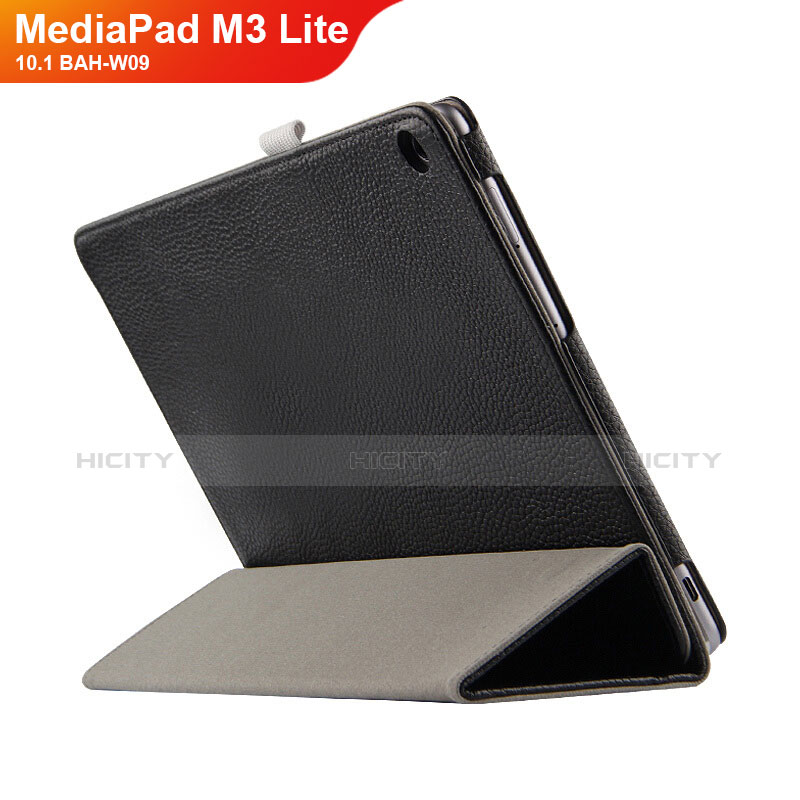 Funda de Cuero Cartera con Soporte L03 para Huawei MediaPad M3 Lite 10.1 BAH-W09 Negro