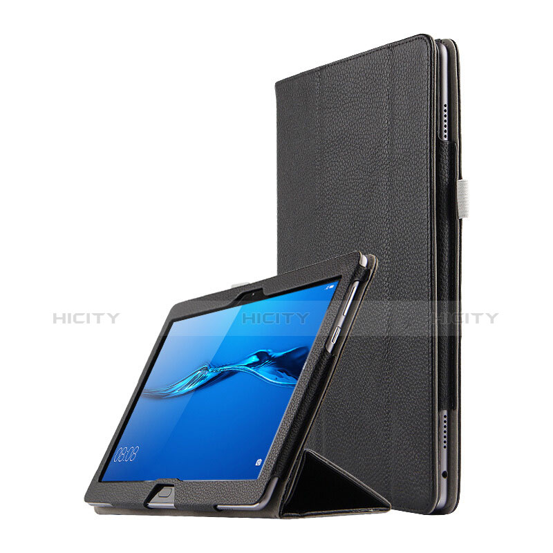 Funda de Cuero Cartera con Soporte L03 para Huawei MediaPad M3 Lite 10.1 BAH-W09 Negro