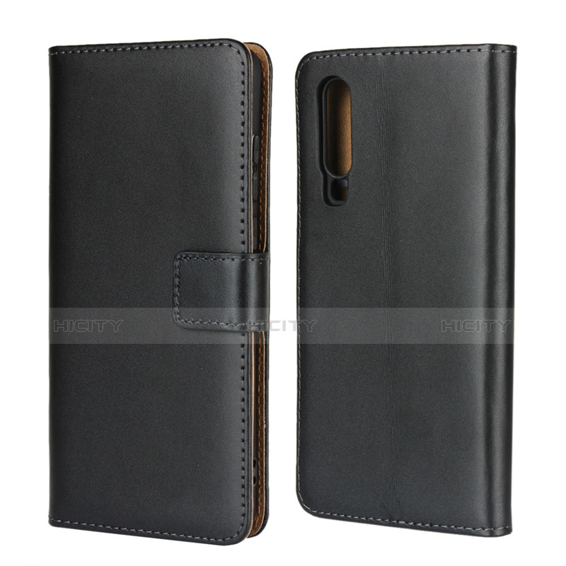 Funda de Cuero Cartera con Soporte L03 para Huawei P30 Negro