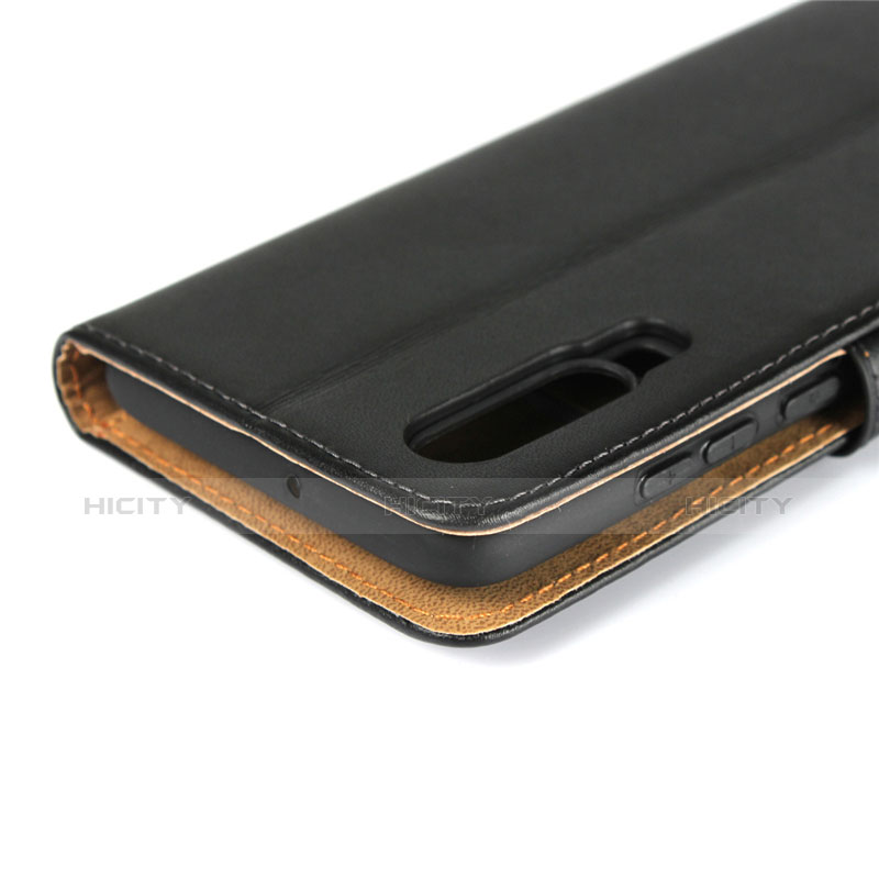 Funda de Cuero Cartera con Soporte L03 para Huawei P30 Negro