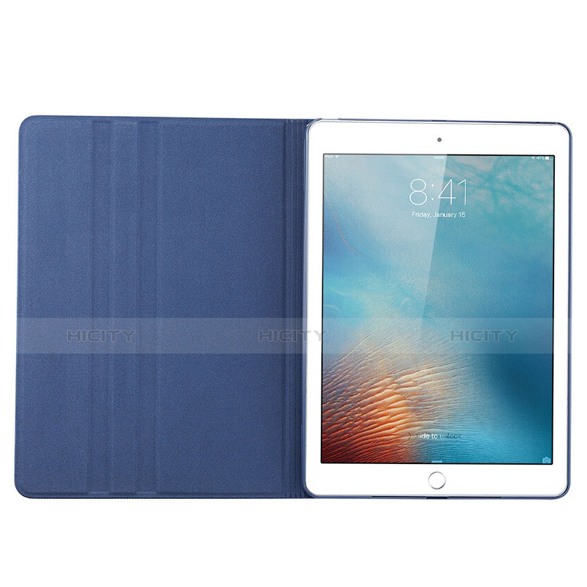 Funda de Cuero Cartera con Soporte L04 para Apple iPad Mini 2 Azul