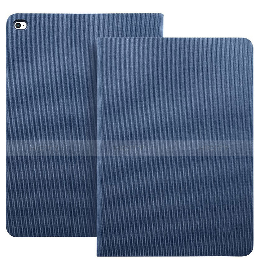 Funda de Cuero Cartera con Soporte L04 para Apple iPad Mini 4 Azul