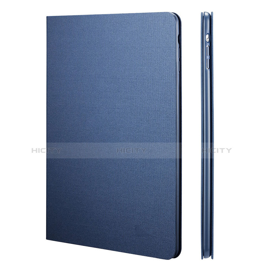 Funda de Cuero Cartera con Soporte L04 para Apple iPad Mini Azul